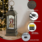Wondise Lighted Angel Christmas Snow Globes Musical Lantern with Timer, USB Powered & Battery Operated Swirling Glitter Water Globes Christmas Decoration Lantern (3.7 x 3.7X 11.4 inch)