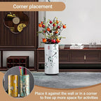 Commercial Ceramic Vintage Umbrella Stand Hand-appliqué Chinese Large capacity Umbrella Holder Organizer Umbrellas Storage Bucket for Entryway(B)
