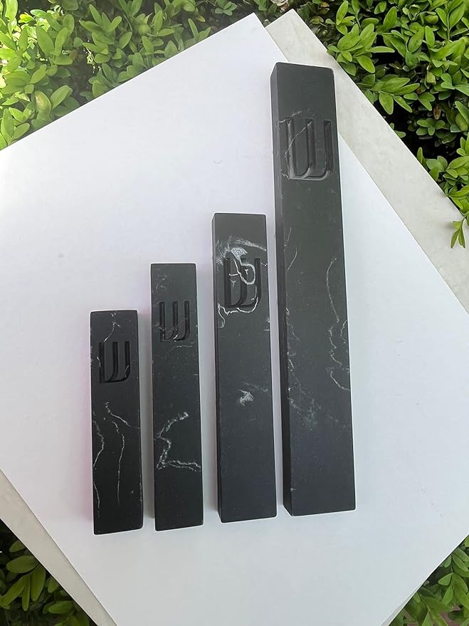 A&S Mezuzot A&S Modern Stone Mezuzah Case Design, Mezuza Cover for Scroll Protection, Easy Peel and Stick Houswarming Gift and Home Blessing