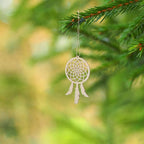 ARTIBETTER Mini Dream Catcher 20pcs Set, DIY Home Decoration Pendant Wooden Accessories Timber Wall Ornaments Dream Catcher (Beige, Third Pattern)