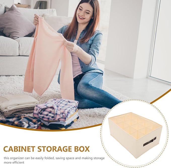 ABOOFAN Clothing Storage Box Compartment Organizer for Closet Underwear Pants Container Lightweight Space-saving Design for Bedroom Laundry Room
