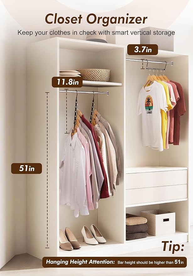HOUSE DAY Closet Organizers and Storage 6 Pack, College Dorm Room Essentials, Multifunctional Organizer Magic Space Saving Hangers with 5 Holes, Storage Organization for Wardrobe Closet - Black