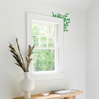 Floral Window and Door Corner Accent Leaf Corner Topper Decor Metal Hanging Decor for Door Corner(Green)