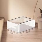 Stackable Storage Boxes with Clear Lids, 15.8-Inch Closet Storage Bins with Metal Frame for Shoe, Boot, ﻿Sneaker (1 Pack, 19Qt, 15.8x11.8x6in)