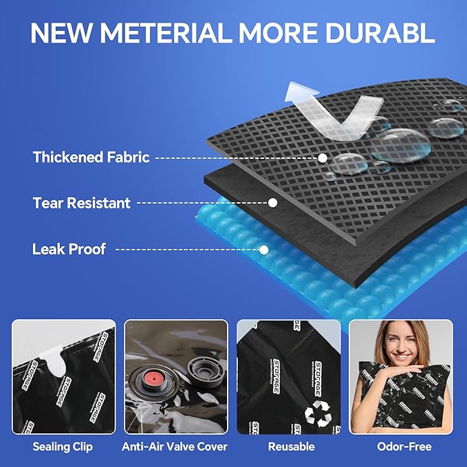 Travel Vacuum Storage Bags with Electric Pump, 15 Pack Vacuum Seal Bags for Clothing, Bedding, Pillow, Comforters, Blankets, Compression Bags Includes Portable Fast Pump for Home Organization Storage