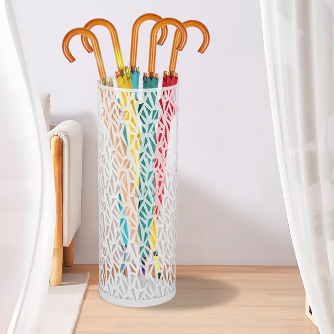 Umbrella Holder, Umbrella Stand Rack for Entryway, Metal Umbrella Stand, Freestanding Umbrella Stand Round Umbrella Holder for Canes, Indoor Walking Stick Holder for Home Entryway Office