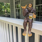 John Bernard & Company Party Bigfoot Male Hang Loose Beer Drinking Decorative Sasquatch Yeti Statue/Figurine 10 Inch H Shelf Sitter Figurine (Natural)