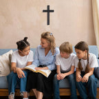 NUOBESTY 1Pc Wooden Cross for Wall, Black Christian Wall Decor Rustic Wood Hanging Accent for Indoor Home Prayer Room Church Baptism Confirmation Wedding, 11.02 x 6.30 x 0.79 in