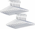 Amber Home 30 Pack Heavy Duty Metal Shirt Coat Hangers, Stainless Steel Clothes Hanger with Polished Chrome, 17 Inch Silver Metal Wire Hanger
