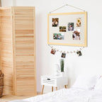 DOLLAR BOSS Bulletin Board with Linen 36'' x 24'' Wood Framed Cork Boards for Walls, Photo Display Pin Board, Decorative Corkboard for Office Home School Dorm Decor with 10 Pushpins, Natural Wood