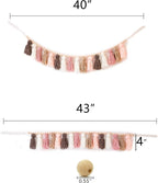 Tassel Garland - Boho Tassel Garland with Wood Beads - Wall Decor for Dorm, Girls Room and Nursery Room (43 inch) - Blush and Terra Cotta