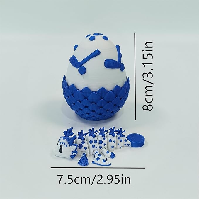 Enchanted 3D Egg with Miniature Inside - Handcrafted Printed Collectible | Fantasy Decor & Gift (Iceball Dragon & Egg (Box))