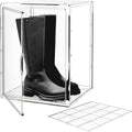 15.75''x11.81''x9.84'' XX-Large Clear Shoe Storage Boxes with Divider, Stackable Plastic Boot Boxes with Magnetic Door, Acrylic display case Box with Lids for Sneaker Purses Handbags Books (1)