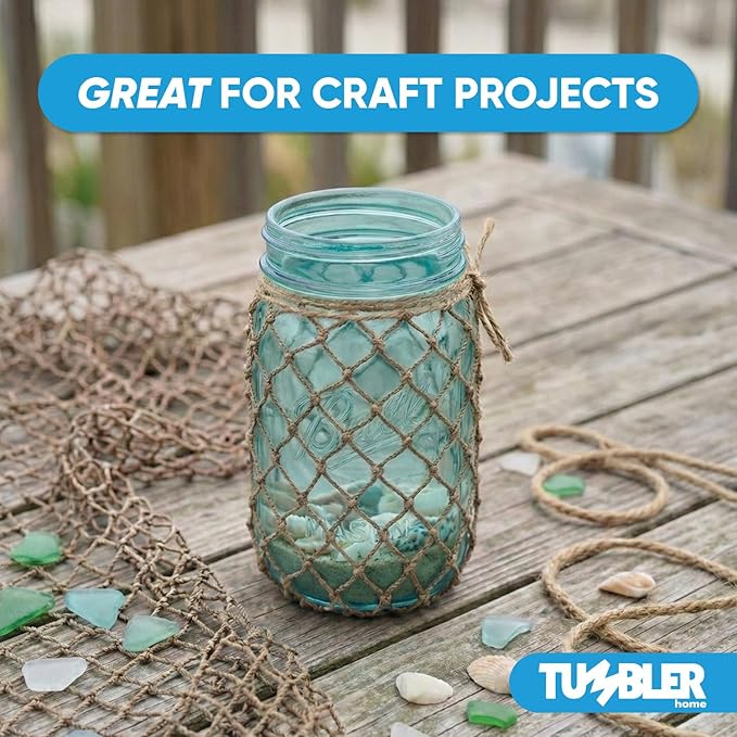 Tumbler Home Fish Net Decorations, Fishing Net Decor for Pirate, Mermaid, Fishing, Halloween, Hawaiian, Tiki or Beach Party Decorations, Fish Netting for Nautical Decor or Ocean Room, 5x10ft (2 Pack)