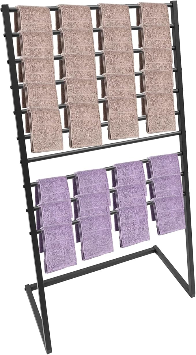 Metal Scarf Display Stand, Freestanding Scarf Rack, Belt Shawl Hijab Floor Standing Organizer for Boutique Display, Commercial Home Black