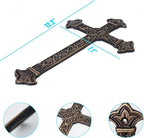 DreamsEden Metal Cross Christian Wall Art, Antique Hanging Religious Cross Decor Vintage Living Room Bedroom Home Decoration