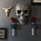 2 Pieces Wall Sculptures, Hands Vase Home Decor, Wall Mount Art Sculpture, Unique Wall Art Statue, Funky Flower Vase Decorations, Modern Eclectic Hanging Decor,Hands Statue (Blue(L+R))