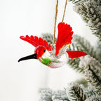 Handmade Hummingbird Ornament Hanging Glass Humming Bird Ornaments for Home Party Christmas Tree Decorations
