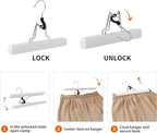 Amazon Basics Wooden Pants Hangers - White, (Pack of 60)