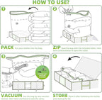 TAILI Under Bed Comforters Storage Container, Save 80% Space, Large Capacity Foldable Under Bed Storage Box for Quilts Pillow Blankets Linen, , 41" x 17.7" x 6", Jumbo Comforters Vacuum Storage Bag