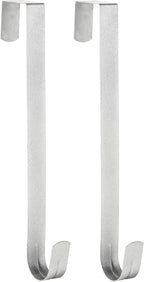 Wreath Hanger for Front Door, Slim Over The Door Hook, Easy to Use and Reusable Holiday Wreath Holder for Christmas, Thanksgiving, Halloween and Daily Décor (12" Silver, 2)
