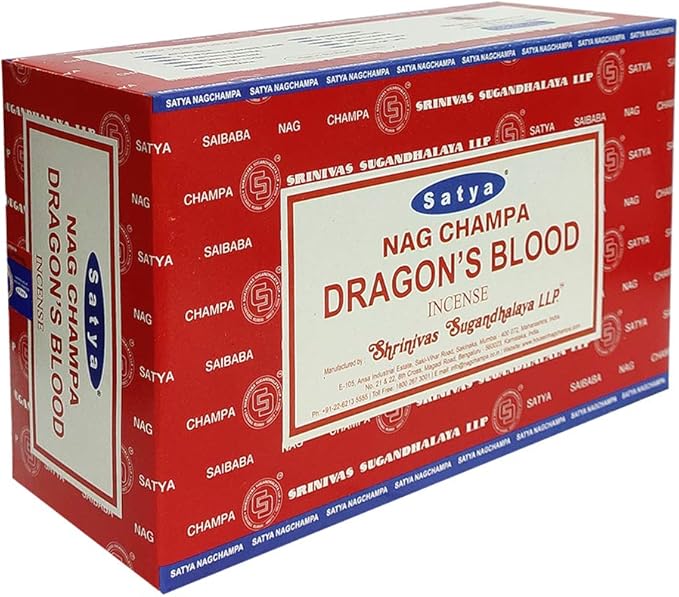 Dragon's Blood Incense Sticks and Incense Stick Holder Bundle Insence Insense Satya