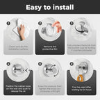 Linwnil Suction Cup Silver Wreath Hanger，Suction Cup Hooks Hanging 10 Lbs，Waterproof Suction Cup Wreath Holder for Windows, Shower, Wreaths，Smooth Doors (Silver, 4 Pack)