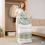 Vacuum Storage Bags for Clothing - NeatNest 6 Pack Large Cube/Box-Shaped Compression Bags for Comforters, Blankets, Bedding & Clothes, Vacuum or Hand Press, Airtight & Reusable, PE+PA Material
