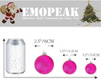 Emopeak 24Pcs Christmas Balls Ornaments for Xmas Christmas Tree - 4 Style Shatterproof Christmas Tree Decorations Hanging Ball for Holiday Wedding Party Decoration (Rose Red, 2.4"/6.2CM)