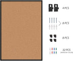 2-Pack Cork Board Bulletin Board 20 x 30, Black Aluminium Framed Corkboard, Office Board for Wall Cork, Large Wall Mounted Notice Pin Board with 32 Push Pins for School, Home & Office