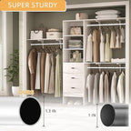 1.3 Inch Diameter Closet Rods for Hanging Clothes, Metal Heavy Duty Closet Rod 17-28 Inch Adjustable, White Closet Bar for Hanging Clothes, Suitable for Closet, Wardrobes, Bathroom, Windows