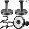 Neosmuk Magnetic Coat Hook,170lb Strong Extra Heavy Duty Magnet Hooks,Magnetic Wreath Hanger/Holder for Metal Doors,Purse,Towel,Stocking,Cruise Cabin,Black,3 Pack