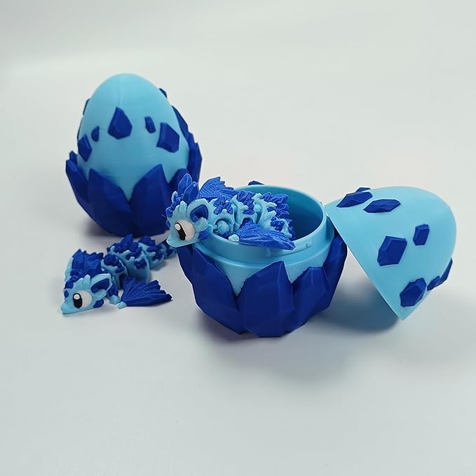 Enchanted 3D Egg with Miniature Inside - Handcrafted Printed Collectible | Fantasy Decor & Gift (Crystal Dragon & Egg (Box))