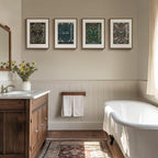 Framed William Morris Wall Art Set of 4, Vintage Botanical Floral Bird Prints, Retro Strawberry Thief Artwork for Living Room Bedroom Bathroom Office Dining Room, 12x16 Inch