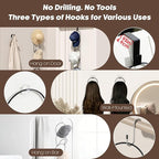 LINFIDITE 10 Pack Hat Rack for wall hat organizer for baseball caps Over Door cap hat hook storage holder hanger display Closet wig stand storage w Hanging Hook Black