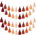 WILLBOND 4 Pieces Valentine's Day Tassel Garland for Classroom Wall Decor Boho Pastel Garland Cotton Tassel Banners for Party School(3.1 Inch,Boho Colors)
