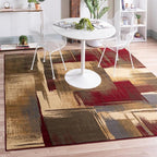 Unique Loom Barista Collection Area Rug - Timor (7' 1" Square, Multi/Red)