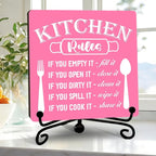 DETIHO Rustic Kitchen Decorations Above Cabinets, Pink Kitchen Counter Decor, Farmhouse Wooden Signs and Plaques for Home Dining Room Tabletop - G08