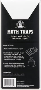 Grandpa Gus's Moth Traps for Clothes, Clothing Moth Killer for Closet and Wardrobe, Pheromone Glue Trap, No Mothballs, Safe for Kids and Pets, 6 Pack