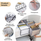 TIGARI Wardrobe Clothes Organizer, Closet Organizer Foldable Drawer Organizer for Clothing, Drawer Dividers for Clothes, Closet Storage for Trousers, Shirts, Jeans, T-Shirt, Bra, Underwear, Socks