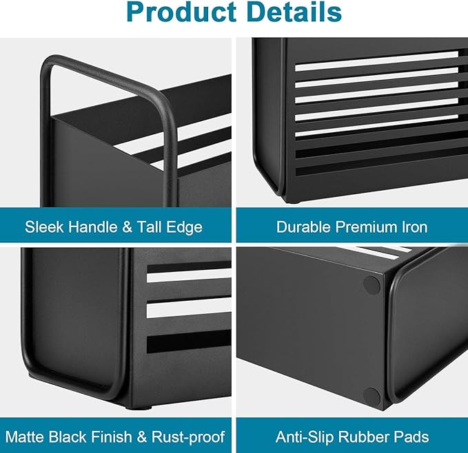 Magazine Holder, Magazine Rack Mail Organizer Folder Organizer Bin for Magazines, Books, Newspapers, Tablets in Home, Office, Black