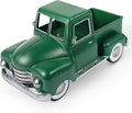 Farmhouse Green Truck Decor, Metal Pickup Trucks Planter, Vintage Old Truck Desktop Storage Car Model for Home Indoor and Outdoor Table Center Decor
