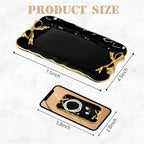 Vintage Decorative Tray Jewelry Tray Towel Tray Storage Tray Rings Necklace Bracelets Earrings Trays Cosmetics Jewelry Organizer Retro Design Bow Decor Resin Plate Coquette Room Decor (Black)