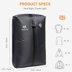 Vacuum Bags for Travel, IP67 Reusable Vacuum Seal Bags for Clothing with Electric Pump, Vacuum Seal Packing cube for Suitcases, Backpack & Travel (1PC+Pump)