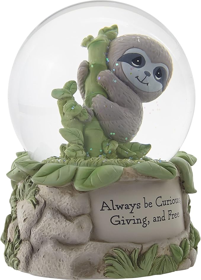 Precious Moments 213103 Always Be Curious, Giving, and Free Resin/Glass Musical Snow Globe