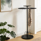 Scarf Display Stand 30-Arm Scarf Holder Organizer Freestanding Scarf Hanger 360° Rotating Rack for Home and Clothing Store (Black, 30 Rods)