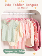 HOUSE DAY 11 Inch Velvet Baby Hangers 50 Pack Lt-Pink, Premium Kids Hangers for Children, Infant & Toddler Clothes, Durable Non Slip Small Baby Felt Hanger for Closet, Ideal for Everyday Use