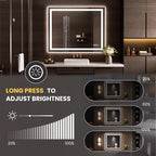 LOAAO 50"x40" LED Bathroom Mirror with Lights, Anti-Fog, Dimmable, Backlit + Front Lit, Lighted Bathroom Vanity Mirror for Wall, Memory Function
