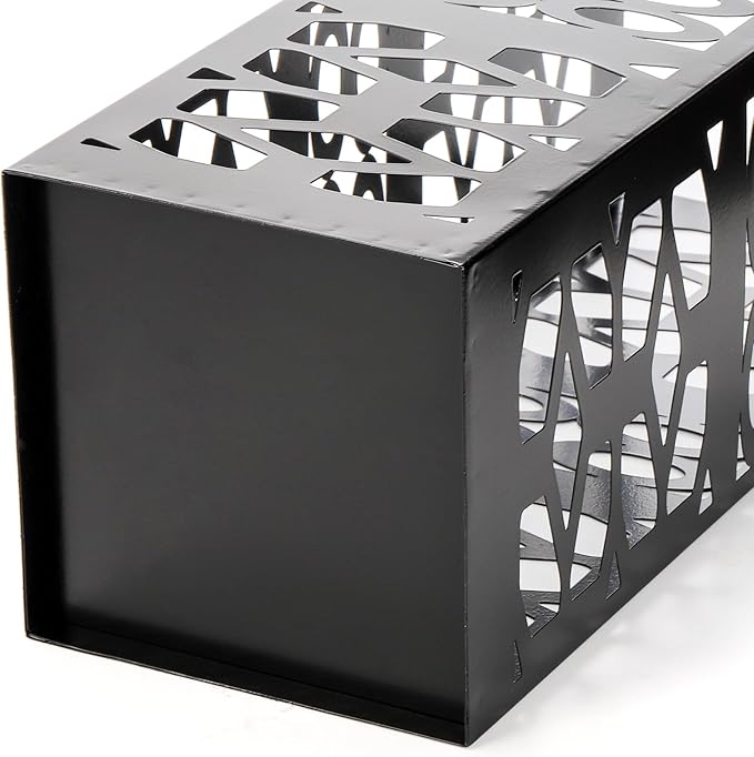 ZENFUN Metal Umbrella Holder Stand for Entryway, Square Umbrella Organizer, Walking Sticks Storage Bin Freestanding for Home, Office, Hotel, Black, 5.9 x 5.9 x 15.7 Inches