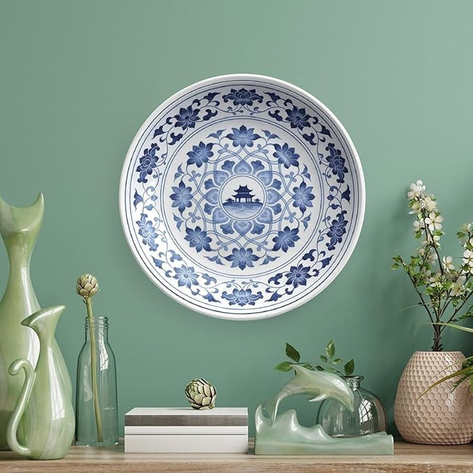 Chinese Style Blue And White Pattern-Q9 Bone China Decorative Plate, 6inch Wall Art Home Decor